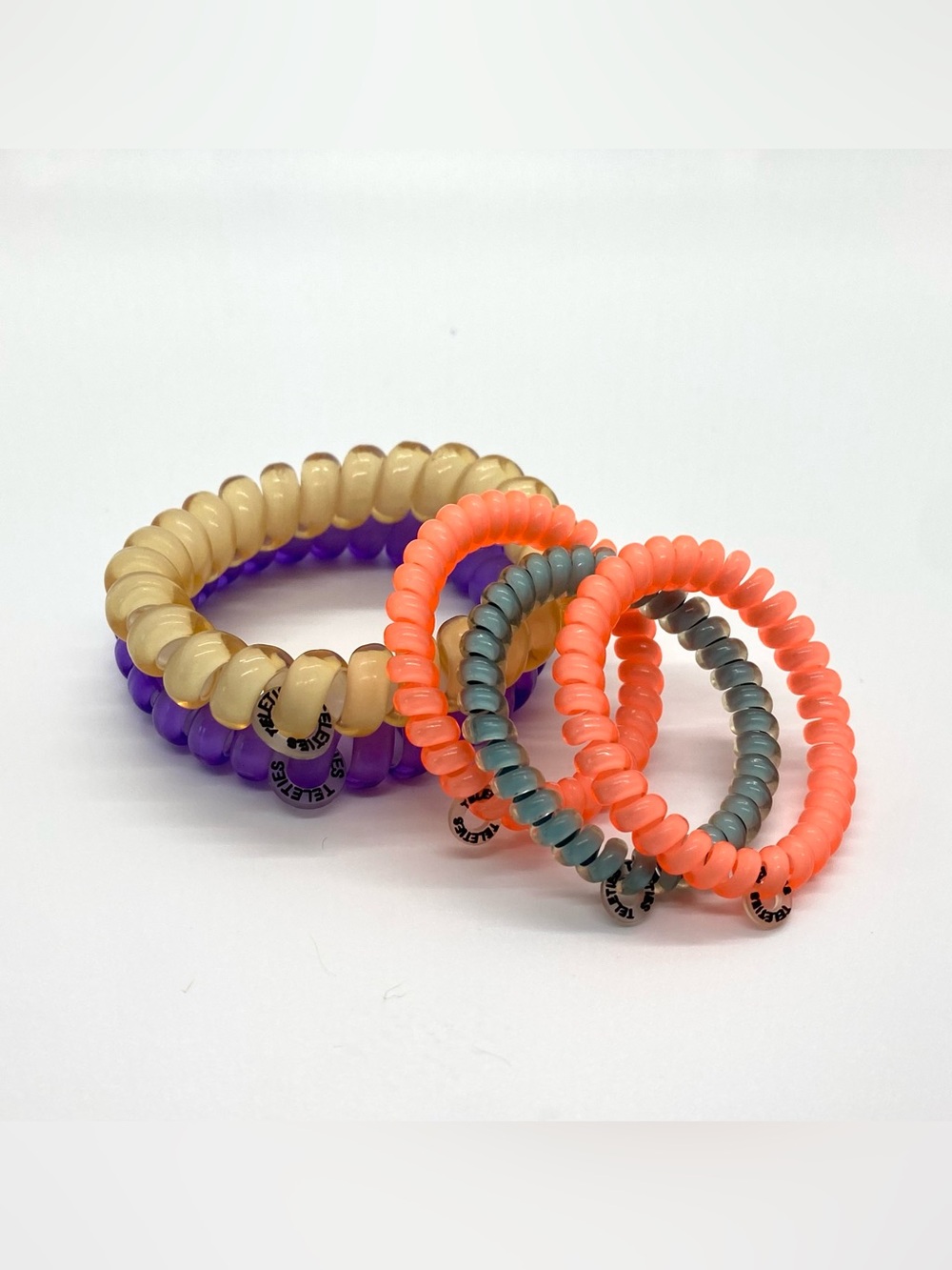 Teleties Spiral Coil Hair Ties Purple Orange Boho Fall Preppy Coastal Cowgirl